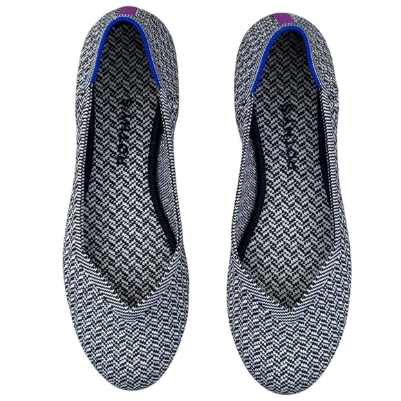 ROTHY'S THE FLAT 001-344 SLATE HERRINGBONE ROUND TOE SLIP ON BALLET FLAT - Picture 3 of 13